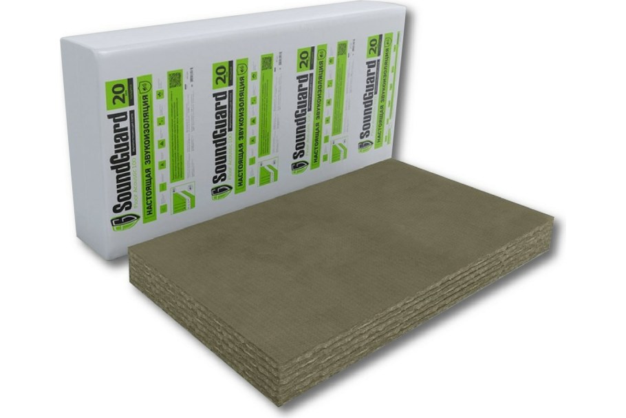 Звукопоглощающая плита SOUNDGUARD ЭКОАКУСТИК 80 20 мм