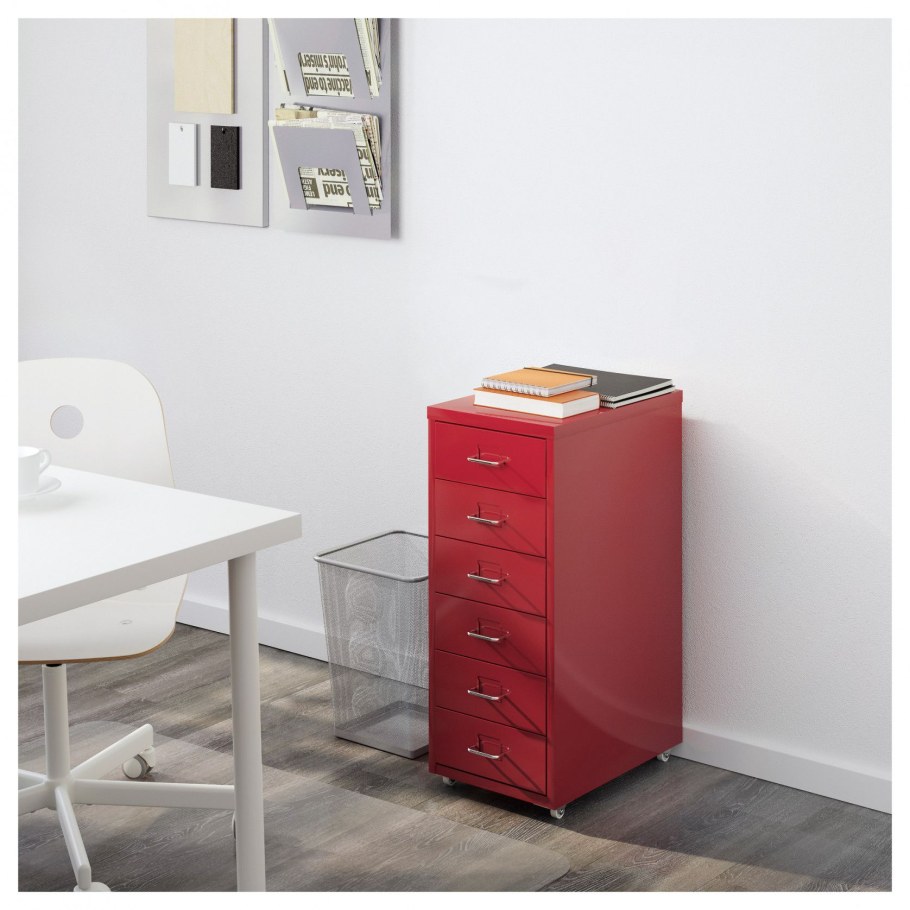 Хельмер тумба с ящиками на колесах, белый28x69 см