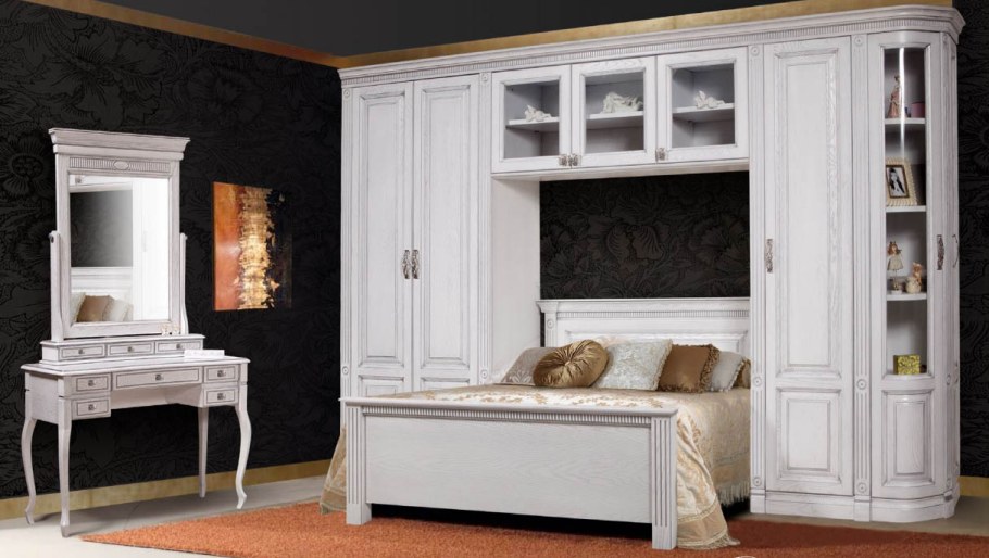 Белая мебель из массива для спальни