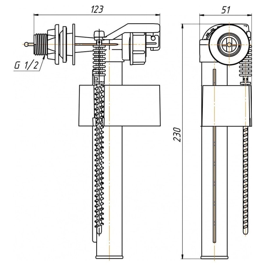 Арматура боковая Ани пласт wc5050