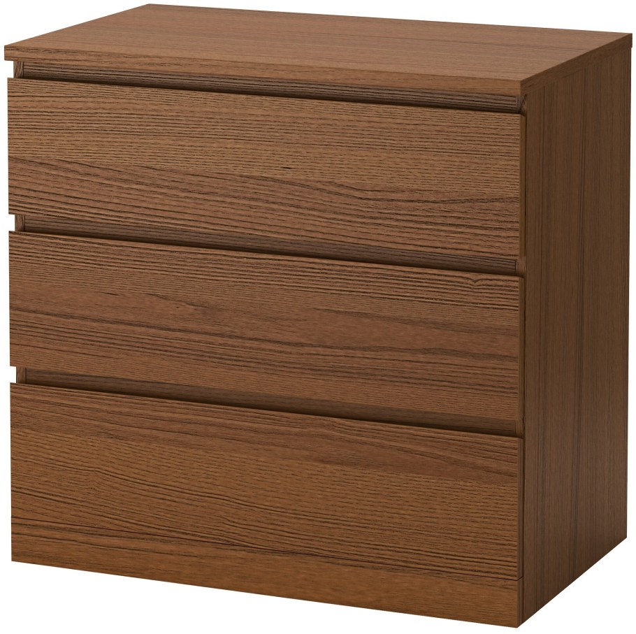 МАЛЬМ комод с 3 ящиками 80x78 см