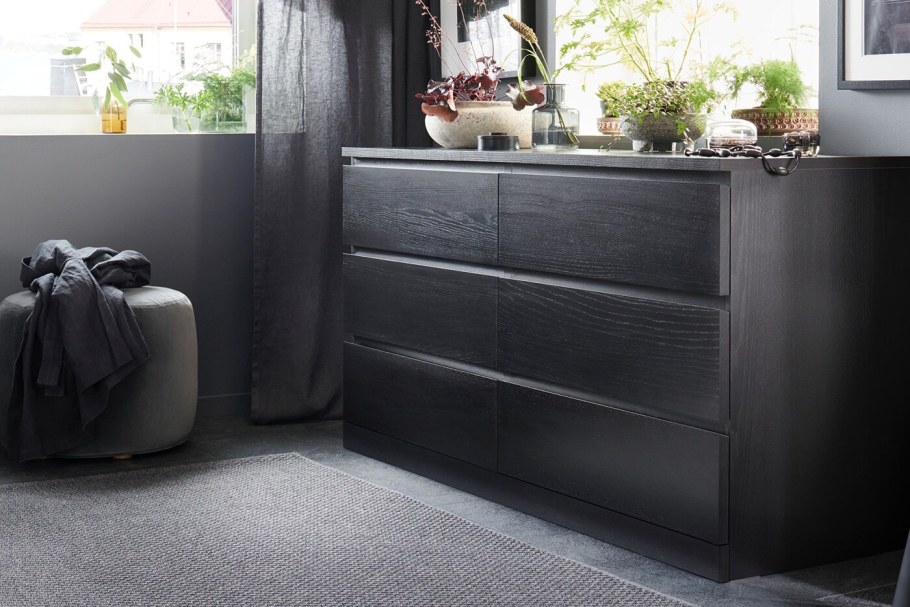 Икеа Malm МАЛЬМ комод черный