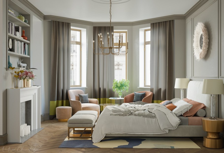 Спальня с эркером