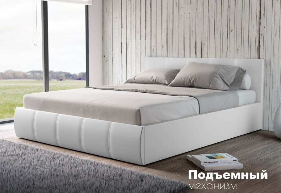 Мягкая кровать Верона 160 Teos White (подъемник)