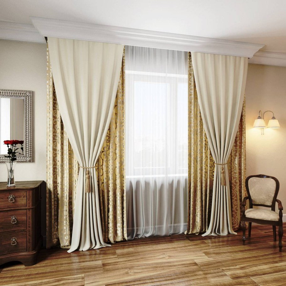 Классические шторы для гостиной