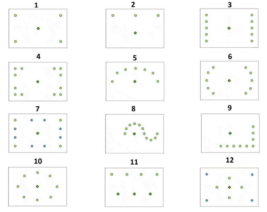 Схема расположения точечных светильников