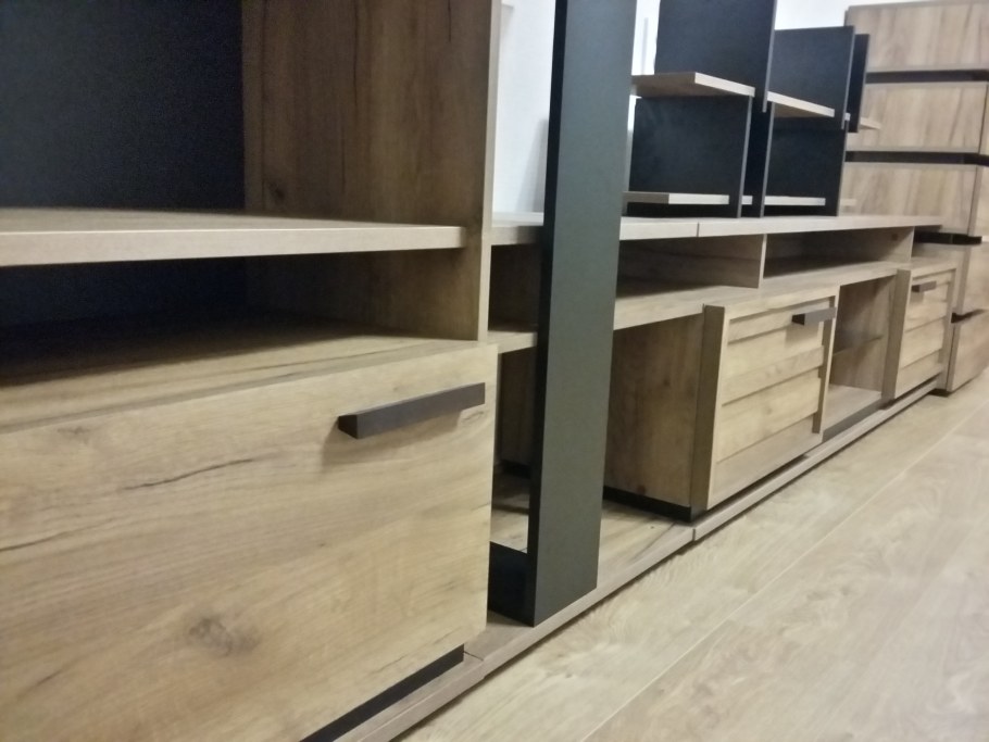 Nature 3 тумба ТВ дуб табачный Craft-черный