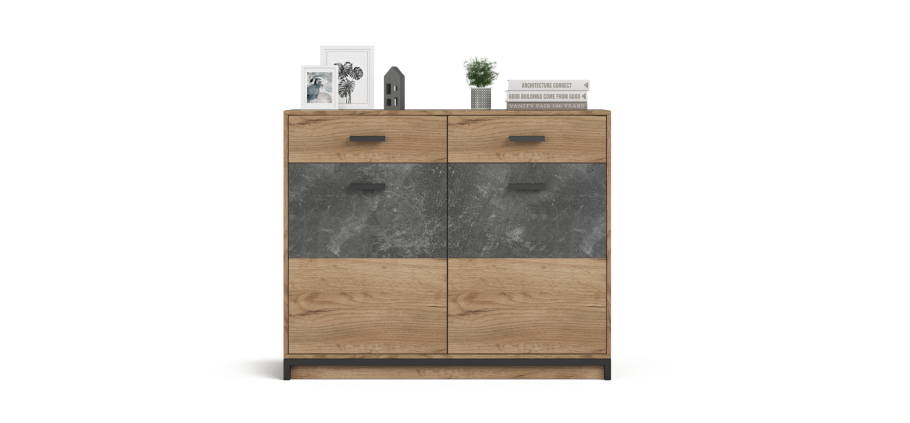 Комод лофт-140 крафт табачный, бетон