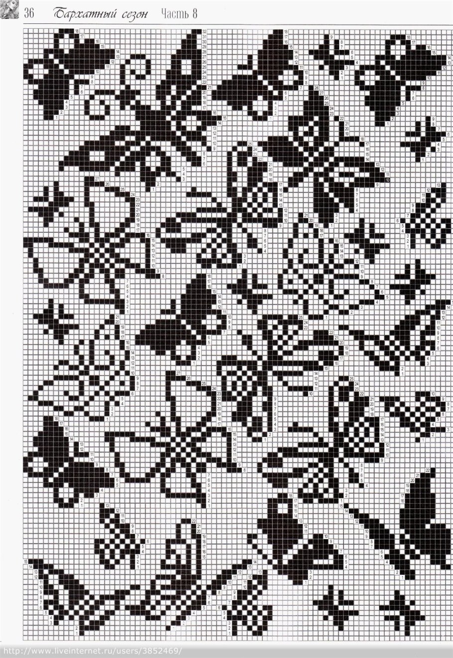 Филейное вязание жаккард