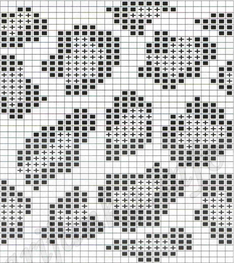 Принт леопард схема вязания