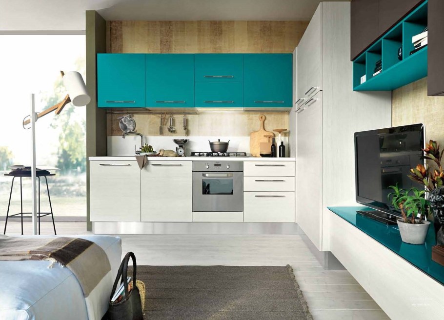 Кухня Delinia бирюзовая