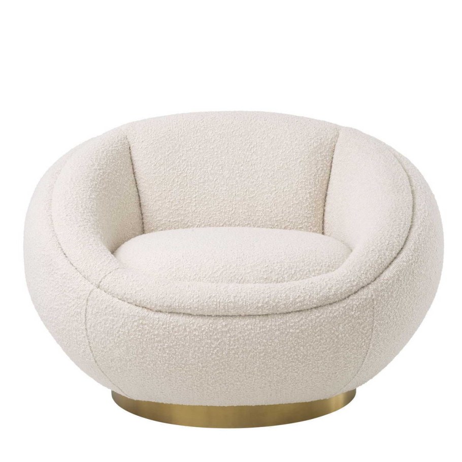 Eichholtz Swivel Armchair Brice boucle Cream