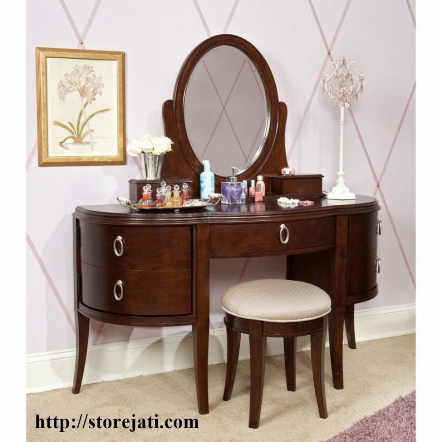 Туалетный столик с зеркалом коричневый