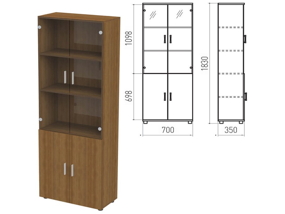 Шкаф закрытый со стеклом 370*390*2050