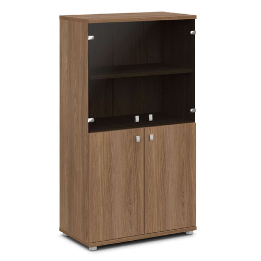 Шкаф со стеклом высокий v-634 дуб Кентербери