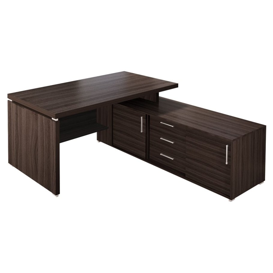 ЛНД 82.023 стол руководителя с тумбами (215*80h75,6) (орех Индианс)