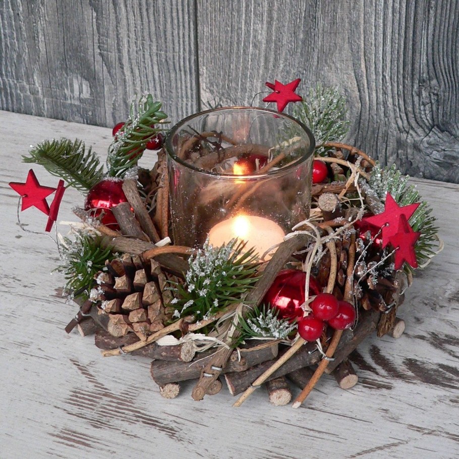 Подсвечник из веток