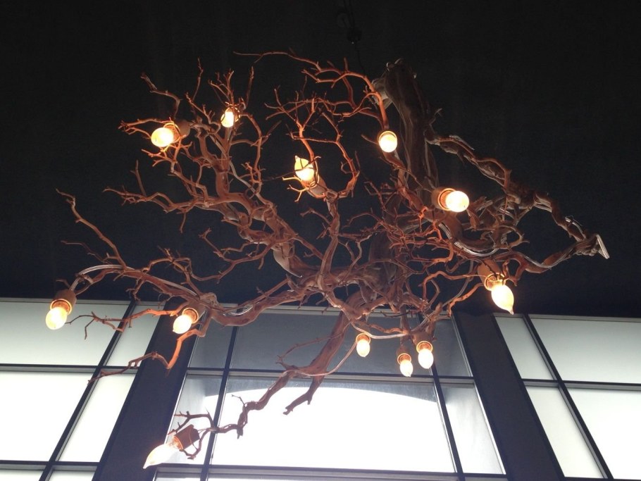 Люстра из ветки дерева