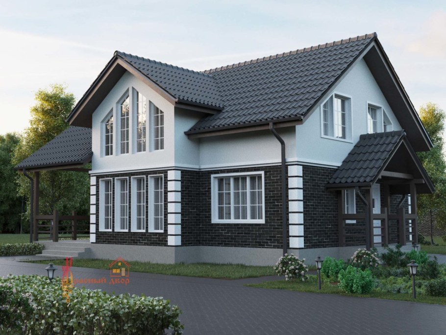 Красивые фасады домов с мансардой