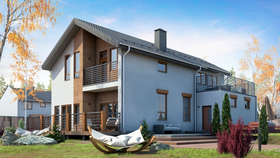 Двухэтажный загородный дом