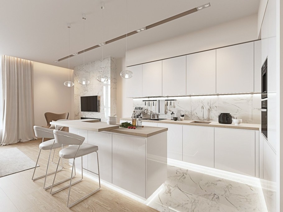 Интерьер кухни-гостиной Павел Полынов