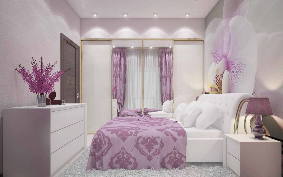 Спальня в сиреневых тонах