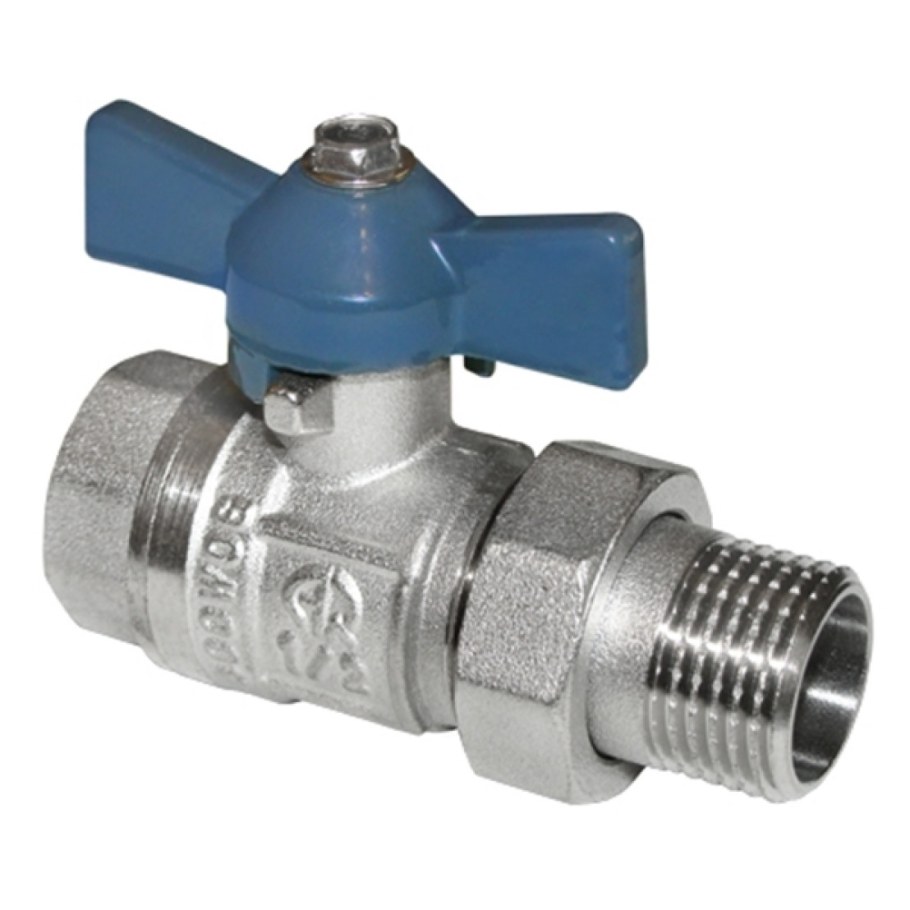 Кран шаровой fm 1/2 b гайка-штуцер бабочка 11б27п1 (aqualink 160/10)