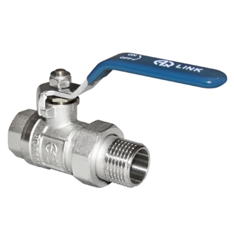 Кран шаровой со сгоном прямой fm 3/4 u b гайка-штуцер бабочка (aqualink 60/5)