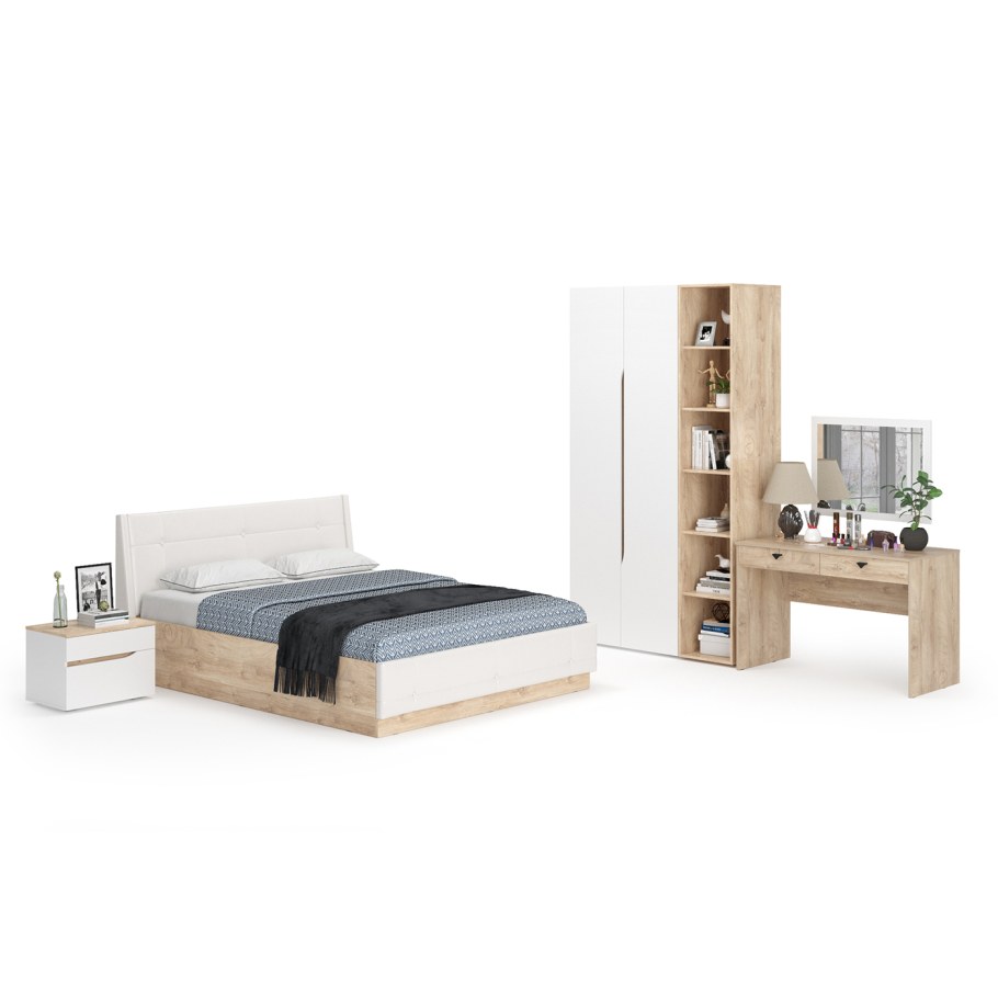 Комод Муссон дуб Эндгрейн белый сборка