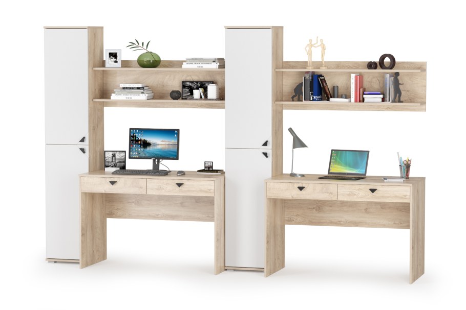 Бостон шкаф 13.154 дуб Эндгрейн элег., Милк Рикамо софт ZB 00 3810-2 ПВХ