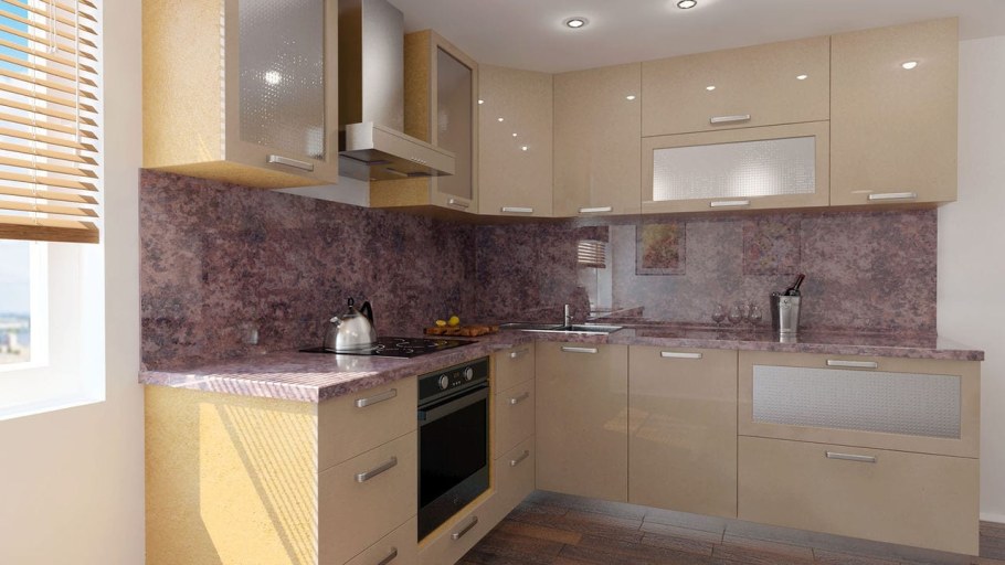 Кухня цвета капучино ,шампань, ваниль