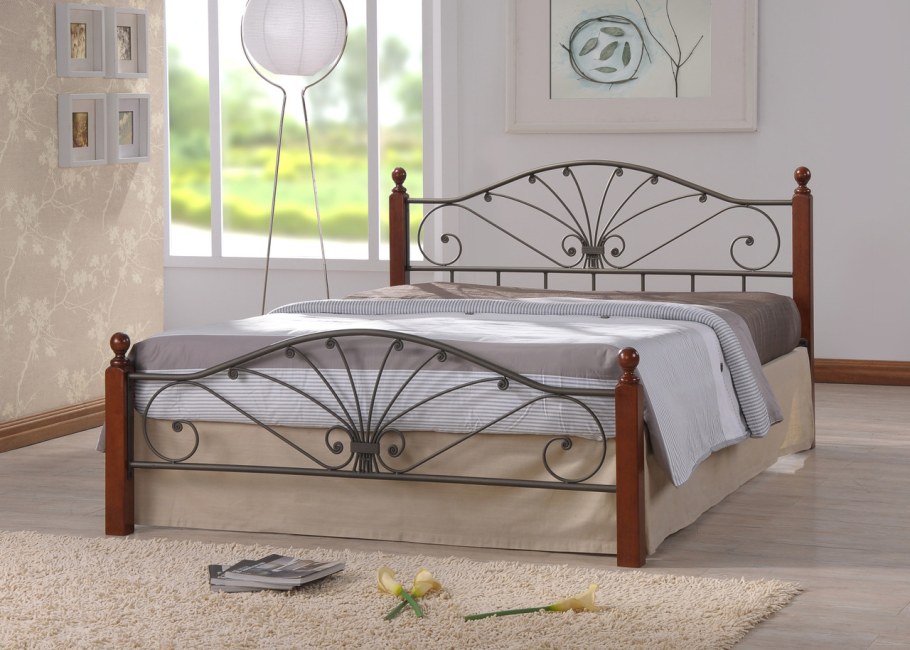 Кровать металлическая двуспальная 1800х2000 белая Румба