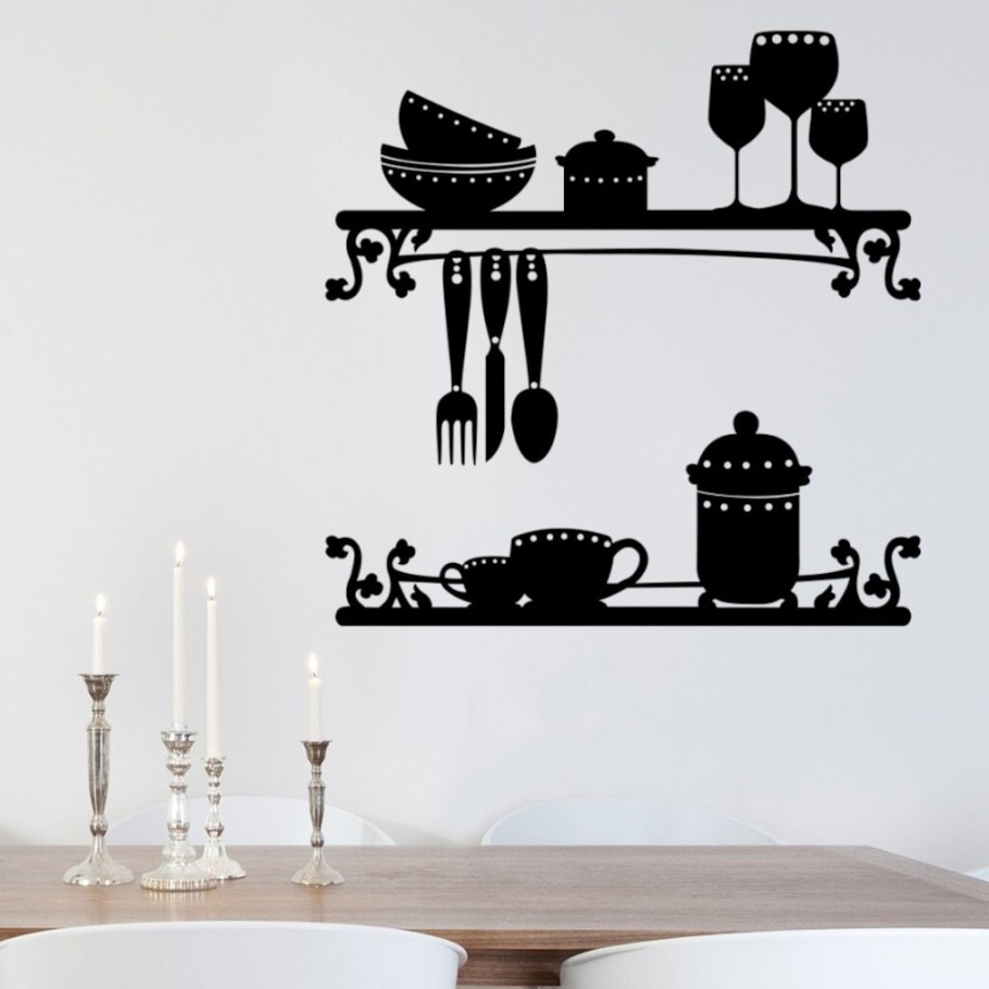 Интерьерные наклейки на стену в кухню