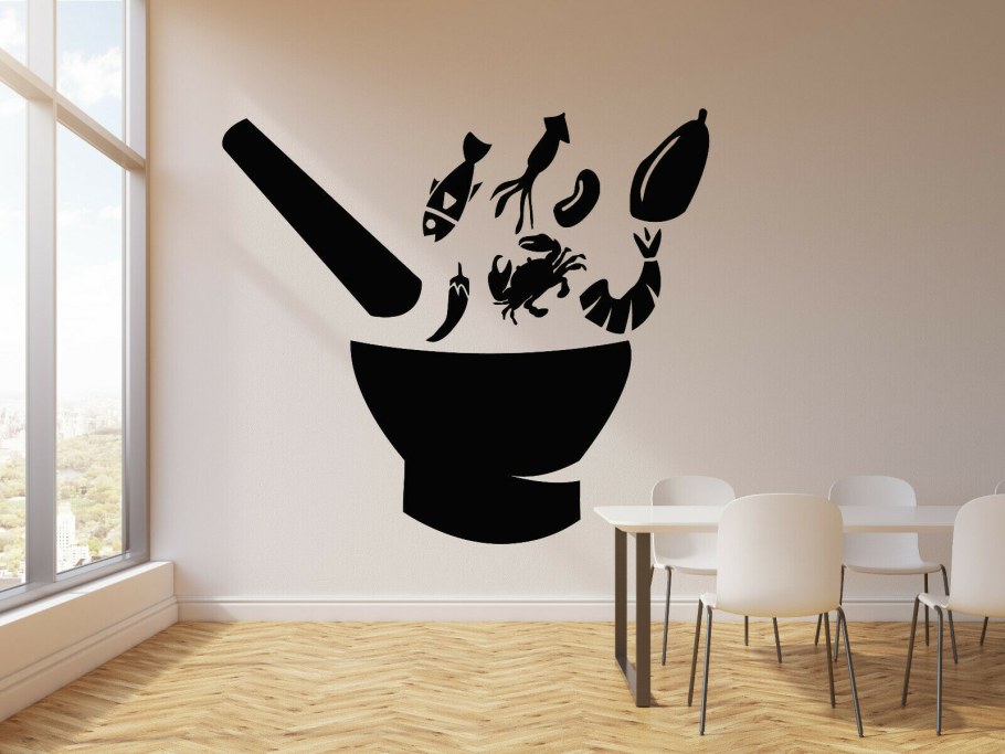 Наклейки на окна еда