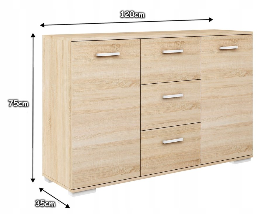 Комод дуб сонома 1200