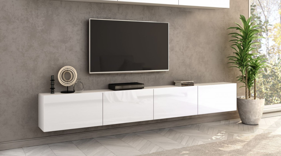 Тумба ТВ Лия-2 белый глянец