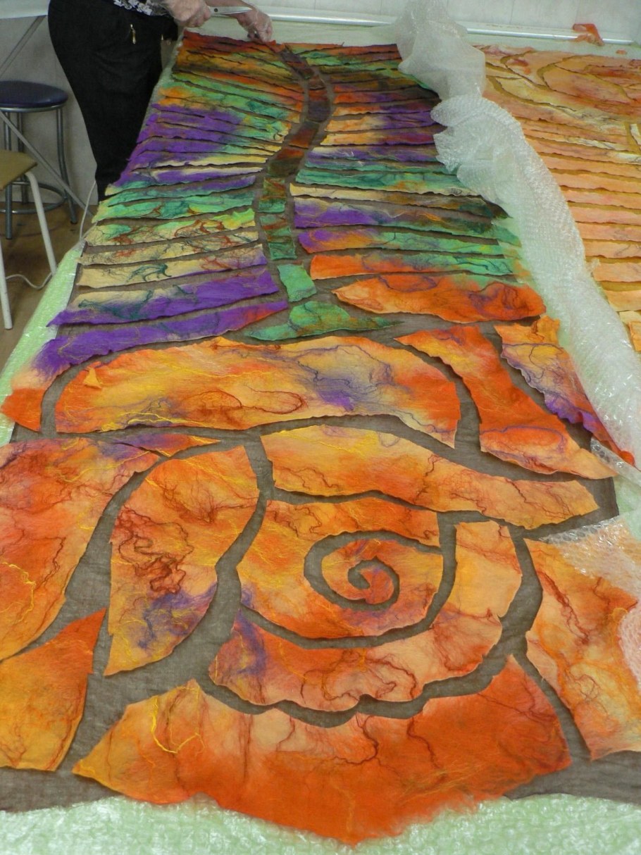 Валяние раскладка шерсти