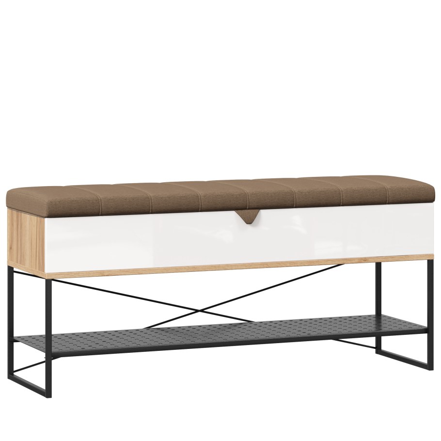 Банкетка Сидней крафт белый/серый 672.060