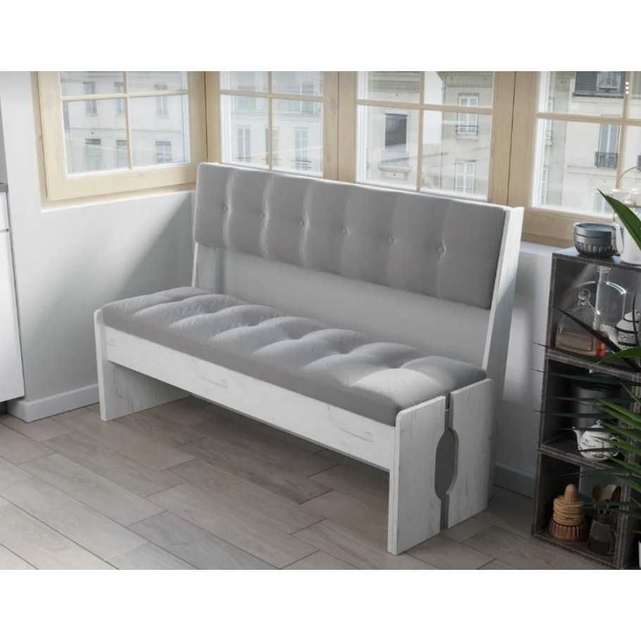 Мадрид скамья прямая 1400 крафт белый/серый