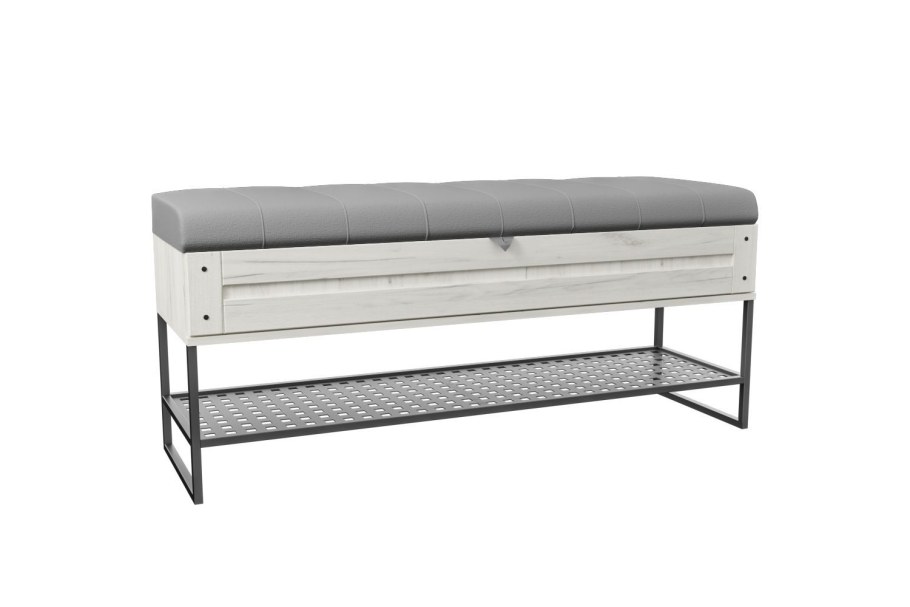 Банкетка Сидней крафт белый/серый 672.060