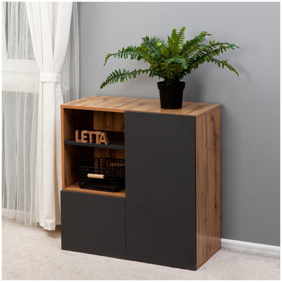 Стол дуб Вотан/антрацит