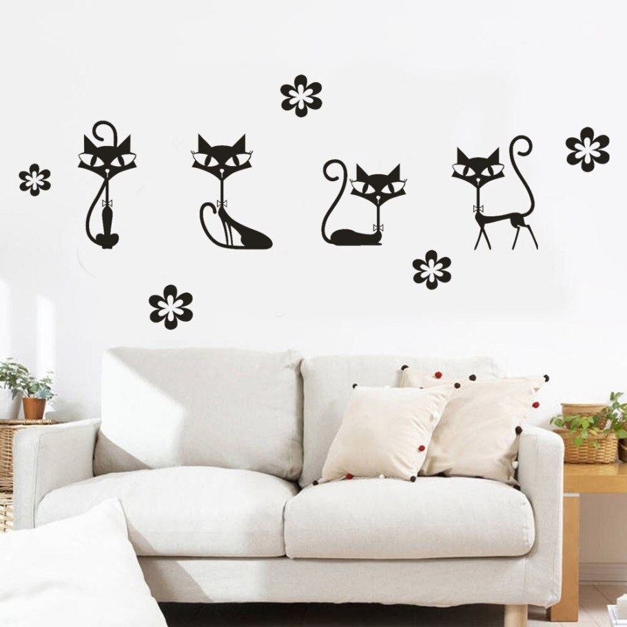 Наклейка на стену кот