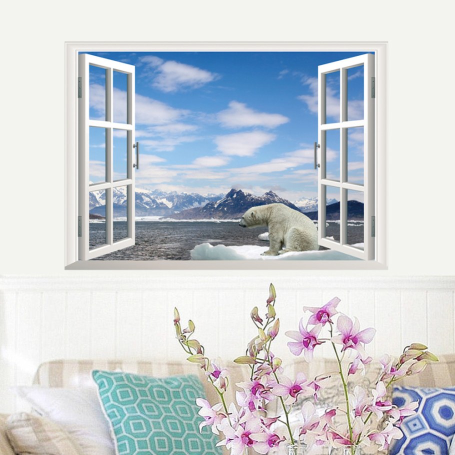 Декоративная наклейка на стену окно