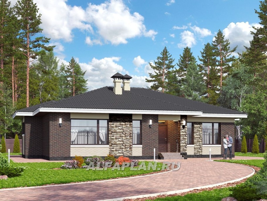 Одноэтажный дом Альфаплан