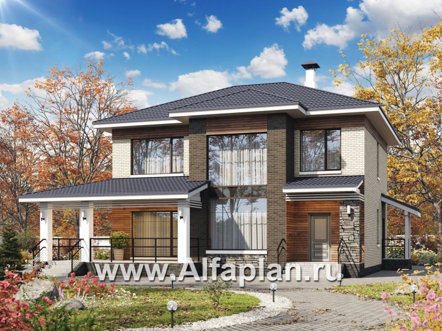 Проект двухэтажного дома Альфаплан