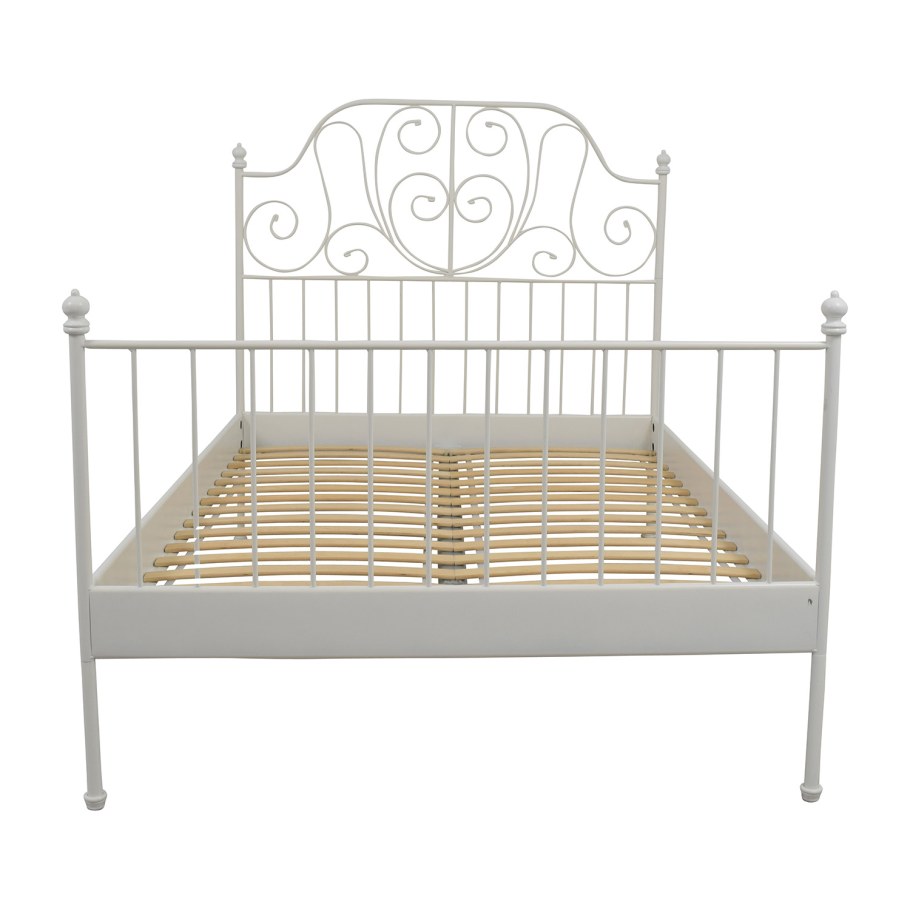 Белая кованая кровать икеа