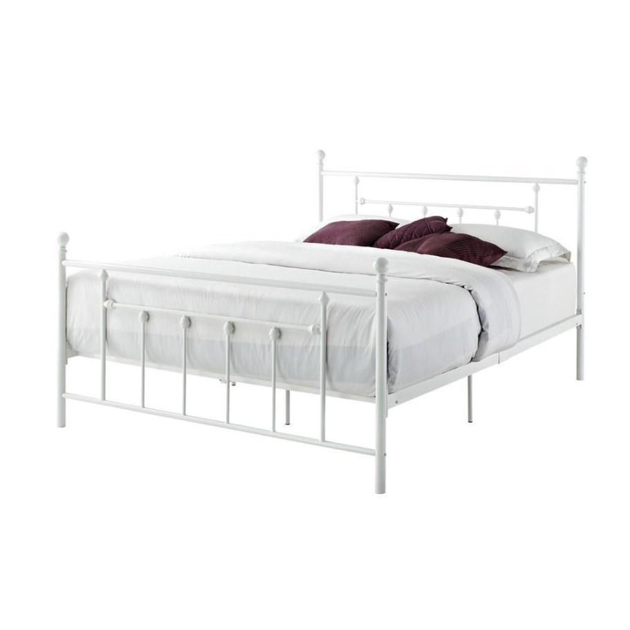 Кровать железная двуспальная белая ikea