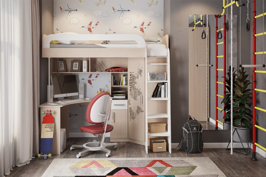 Кровать чердак Мебельсон мультиплекс