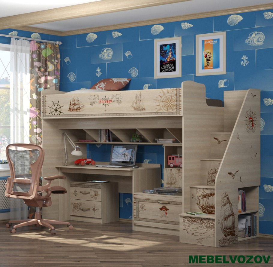 Кровать-чердак детская Ижмебель квест 18