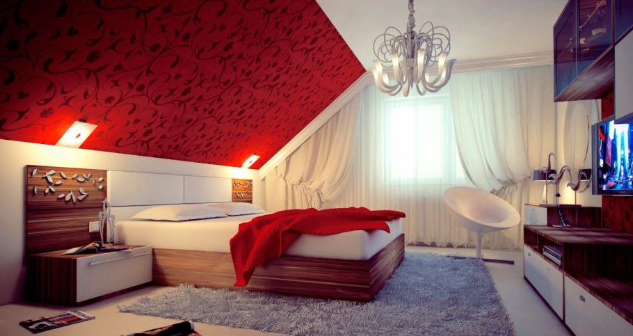 Натяжные потолки в мансардных комнатах